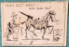 We're Ready Too! Way Out West Comic 1940's Unused Vintage Postcard