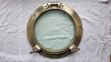 Large Antique Brass Porthole Window Ship Old Nautical Marine Maritime  17"W