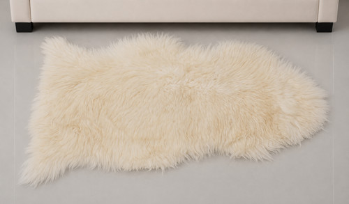 Genuine ivory sheepskin rug - ivory,