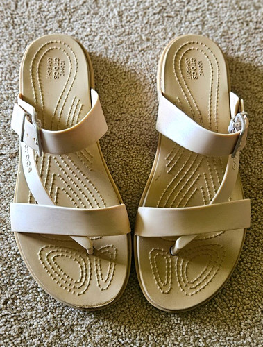 Crocs womens beige strappy - beige,