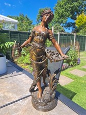 L & M Moreau 19th Century French Spelter Figure. "LES PREMIERES FLEURS" 