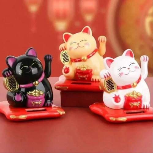 Solar powered chinese maneki - chinese,