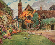 Harbury Manor House - Warwickshire - Antique Print 1924