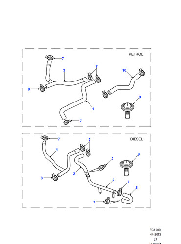Land rover heater return - land,