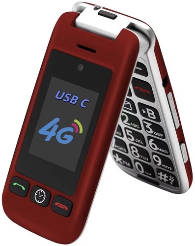 Artfone big buttons red - big,