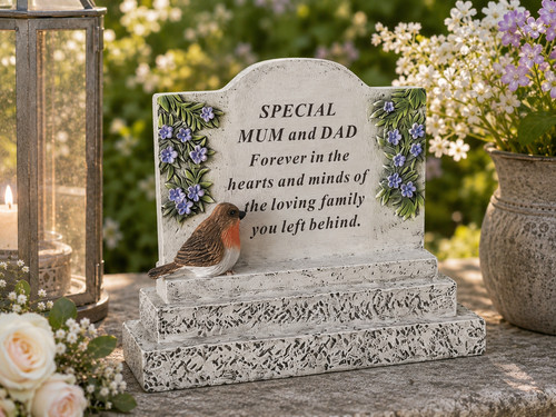 Mum dad memorial graveside - &,