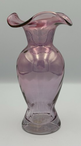 Vintage pink lustre glass vase - vintage,