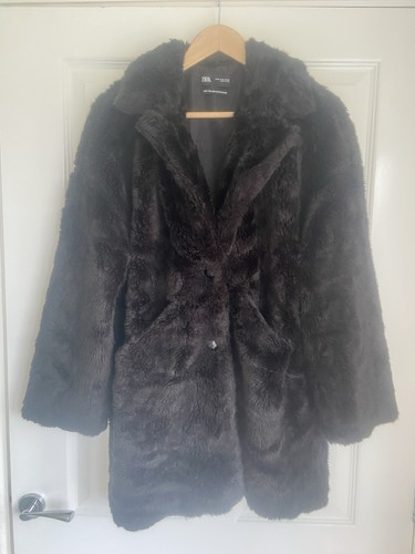 Zara black faux fur - fur, longline