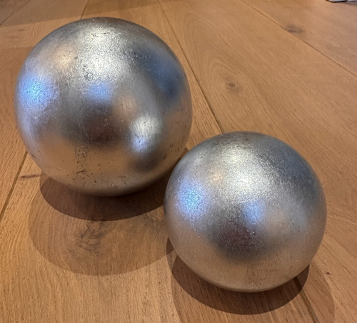 Silver sphere balls set 2 - sphere,