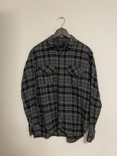 The Kooples Black Grey Checkered Flannel Shirt Unisex Size 2 Medium