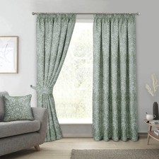 Lined Pencil Pleat Floral Curtains Sundour Keswick Sage
