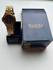 Vintage ELGIN II Gold tone Day Date Quartz Men's Wrist Watch