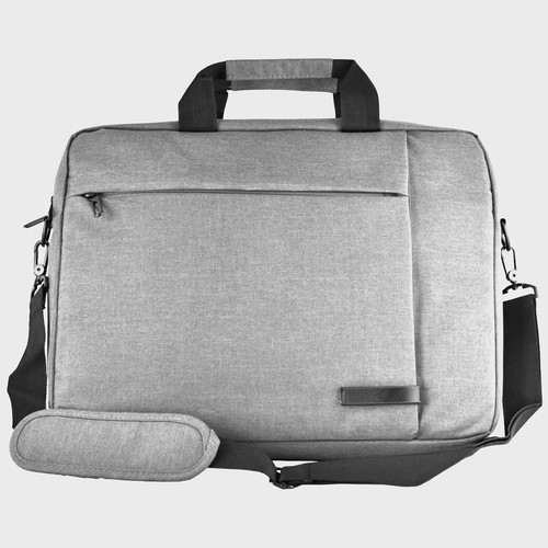 Grey laptop computer - laptop, shoulder