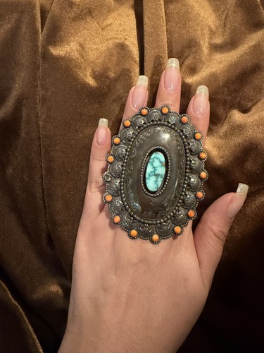 Large statement turquoise ring - turquoise,