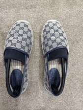Gucci blue slip loafers - blue, on