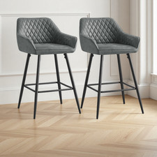 Set of 2/4 Bar Stools Velvet