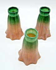 3 X Vintage Amber & Green Lily