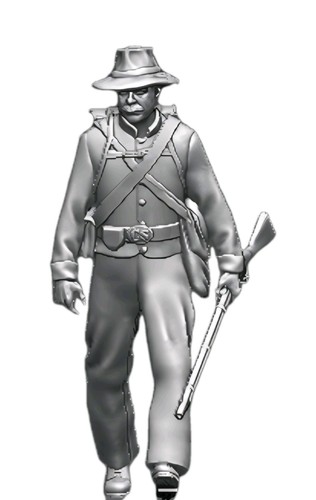 Marching confederate soldier