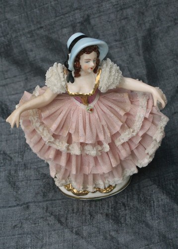 Vintage dresden art lady - vintage, with