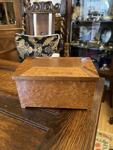 Vintage music box oak wood