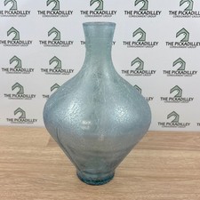 Blue Crackle Glass Vase