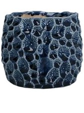 Gisela Graham 'Crater' Ceramic Plant Pot Holder in Grey/Green