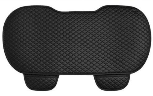 Black leather car rear - black,
