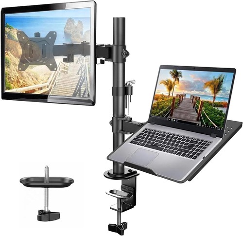 Monitor arm with laptop - arm, tray