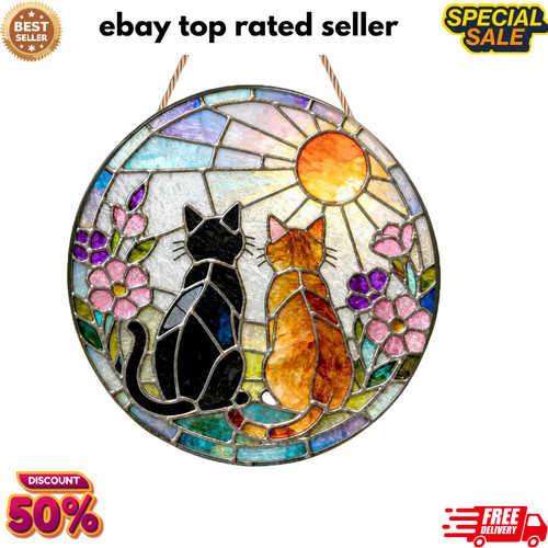Sunset cat suncatcher - sunset,