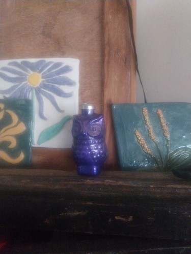 Purple owl hanging glass tree - owl,