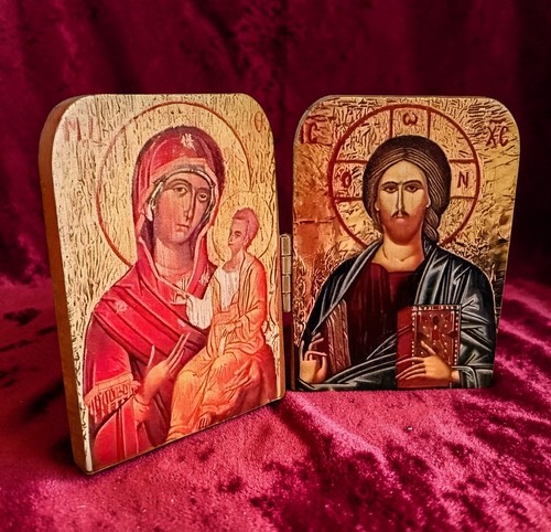 Orthodox diptych virgin - virgin, &