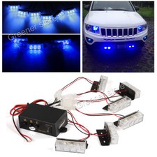 Car 6X 3 LEDs Blue Strobe Emer