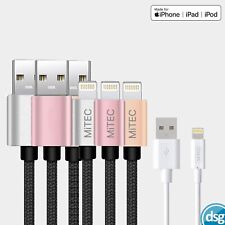 Mitec Official Apple iPhone Charging sync Cable 1m / 2m Options MFI