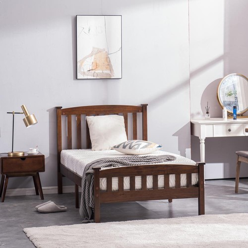 Twin size wooden platform bed - size,
