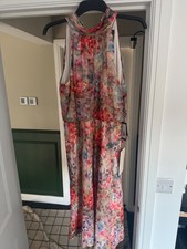 Adrianna Papell Halter Tie Blouson Midi Dress Size 12 New with Tags