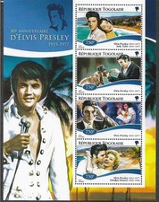 Elvis Presley stamp in sheet