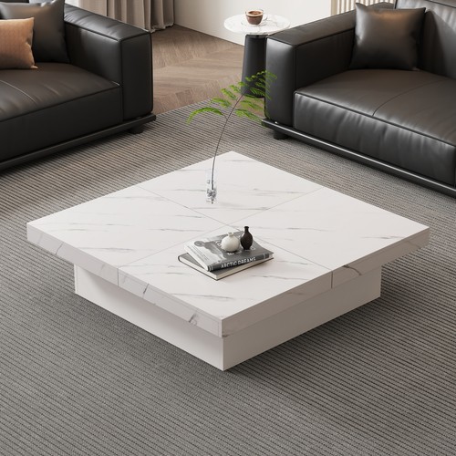 Coffee table 90cm white - white, square
