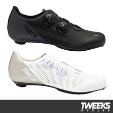 Sidi Ergo 6 Road Cycling Shoes - R2FC Full Carbon Sole, Breathable, Dual Dials