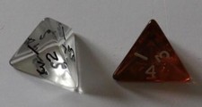 20mm Pyramid 4 Sided Dice x 2 (NNN2035)