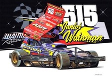 BriSCA F1 No515 FWJ's Shale car A3 size print caricature style