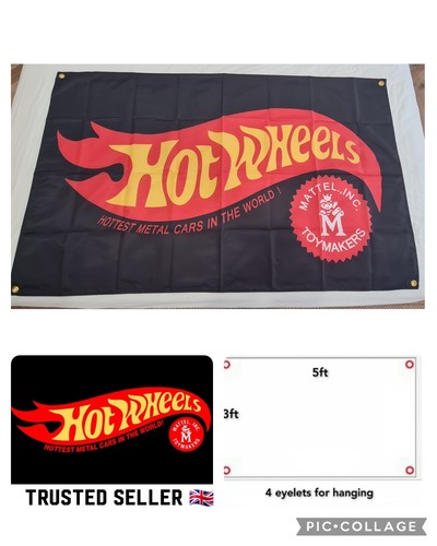 Hot wheels garage flag banner - hot,
