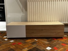 Oak veneer Made.com TV Unit With Two Compartments Both With Push Open/Close