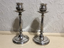 SCRAP HALLMARKED SILVER PAIR of CANDLESTICKS with damage RUBBED HALLMARKS