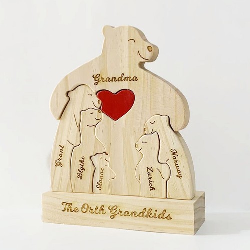 Bear family wood puzzle - family,