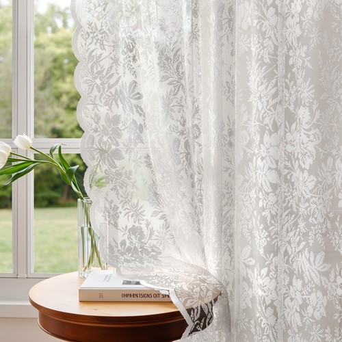 Vintage floral lace - vintage, sheer