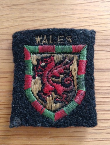 Vintage woven cloth badge - woven,