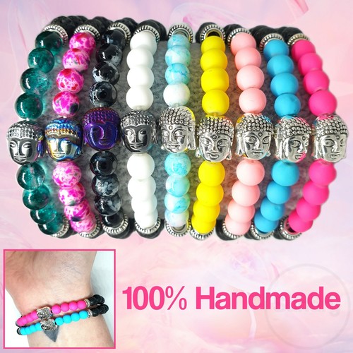 Neon buddha bead bracelet - bead,