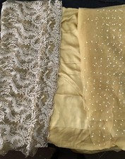 Indian Gold Champagne Sari Saree Material Women's Traditional Dress