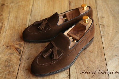Loake 1880 brown tassell suede - brown,