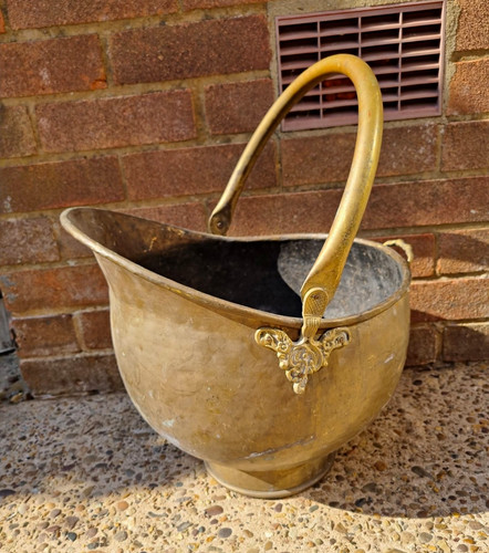 Brass gold coal scuttle - gold,